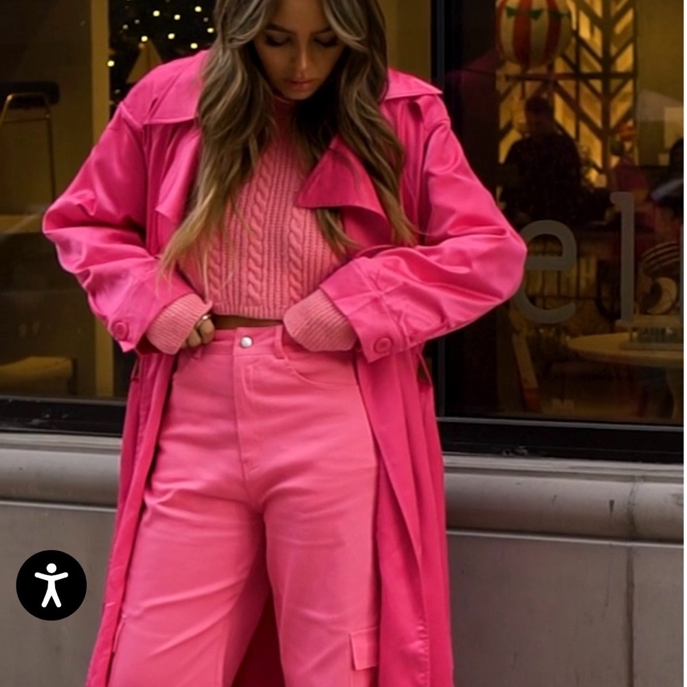 Miss Lola Pink Trench Coat